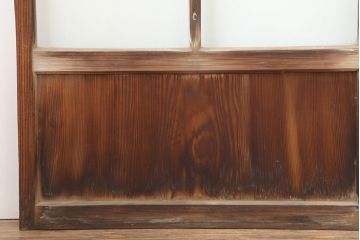 アンティーク建具　レトロな木製ガラス戸4枚セット(引き戸)(R-036998)