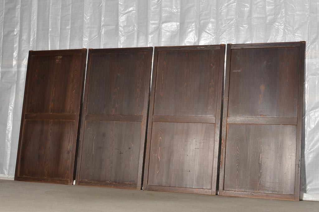 アンティーク建具　木味を楽しめる帯戸4枚セット(板戸、引き戸、建具)(R-037001)