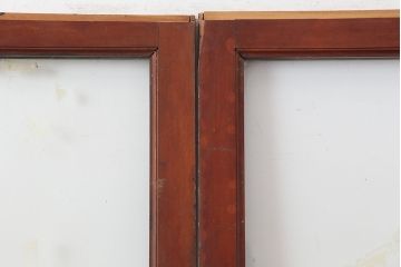 アンティーク建具　大正昭和初期　腰板ケヤキ材　ノスタルジックな雰囲気漂うガラス戸4枚セット(引き戸、建具)(R-037002)