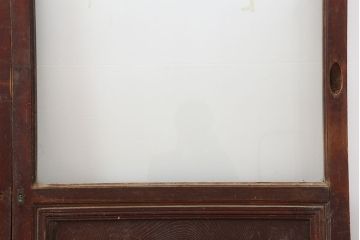 アンティーク建具　大正昭和初期　腰板ケヤキ材　ノスタルジックな雰囲気漂うガラス戸4枚セット(引き戸、建具)(R-037002)