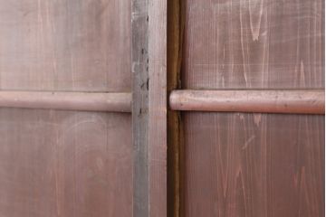 アンティーク建具　木味を楽しめる板戸2枚セット(引き戸、建具、舞良戸)(R-037005)