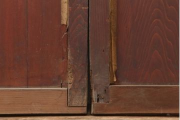 アンティーク建具　木味を楽しめる板戸2枚セット(引き戸、建具、舞良戸)(R-037005)