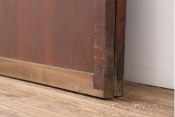 アンティーク建具　木味を楽しめる板戸2枚セット(引き戸、建具、舞良戸)(R-037005)