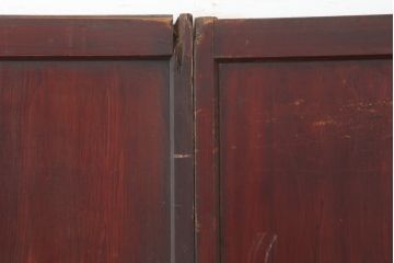 アンティーク建具　木味を楽しめる板戸2枚セット(引き戸、建具、舞良戸)(R-037005)