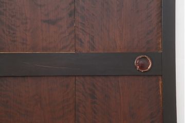 アンティーク建具　黒い木枠がモダンな板戸4枚セット(帯戸、引き戸)(R-037007)