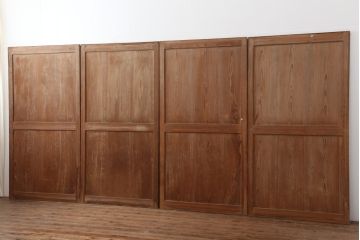 アンティーク建具　木味を楽しめる帯戸4枚セット(板戸、引き戸)(R-037008)