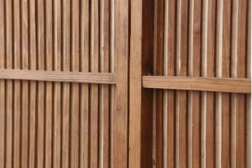 アンティーク建具　大正昭和初期　和の空間づくりにおすすめな格子戸4枚セット(建具、引き戸)(R-037010)