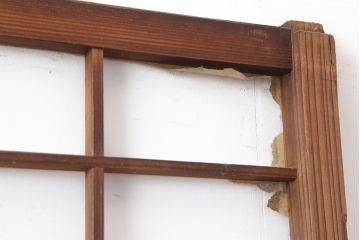 アンティーク建具　昭和初期　シンプルな障子戸3枚セット(ガラス帯戸、引き戸)(R-037014)