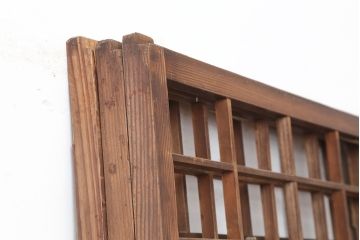 アンティーク建具　昭和初期　シンプルな障子戸3枚セット(ガラス帯戸、引き戸)(R-037014)