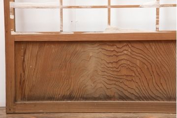 アンティーク建具　昭和初期　シンプルな障子戸3枚セット(ガラス帯戸、引き戸)(R-037014)