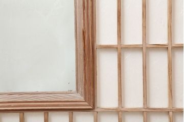 アンティーク建具　和製アンティーク　昭和初期　木味が魅力の縦額入り障子戸4枚セット(引き戸、建具)(R-037015)
