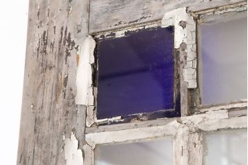 アンティーク建具　フランスアンティーク　パイン材　色ガラスがおしゃれな木製ドア(扉、建具)(R-037016)