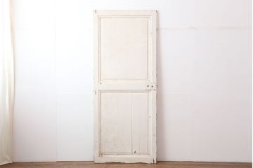 アンティーク建具　フランスアンティーク　ホワイトペイントのシャビーな木製ドア(扉、建具)(R-037017)