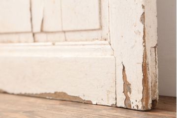 アンティーク建具　フランスアンティーク　ホワイトペイントのシャビーな木製ドア(扉、建具)(R-037017)
