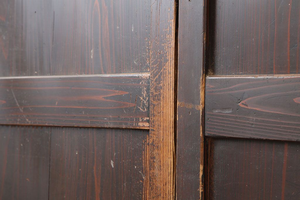 アンティーク建具　木味を楽しめる帯戸3枚セット(板戸、引き戸)(R-037018)