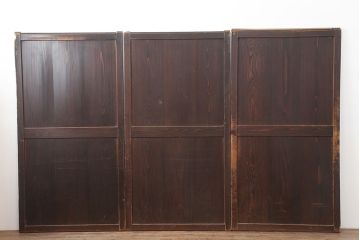 アンティーク建具　木味を楽しめる帯戸3枚セット(板戸、引き戸)(R-037018)