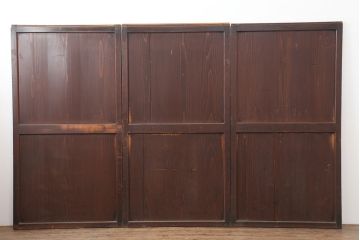 アンティーク建具　和製アンティーク　明治大正期　木味を楽しめる帯戸3枚セット(板戸、引き戸、建具)(R-037020)