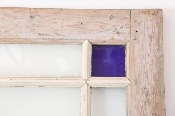 アンティーク建具　パイン材　ホワイトペイントが爽やかなフランスアンティークの木製ドア(扉、建具)(R-037022)