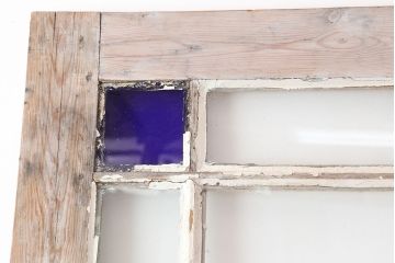 アンティーク建具　パイン材　ホワイトペイントが爽やかなフランスアンティークの木製ドア(扉、建具)(R-037022)