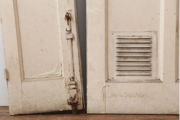 アンティーク建具　フランスアンティーク　両開き　シャビーシックなお部屋づくりにおすすめな親子ドア(扉、ガラスドア)(R-037024)