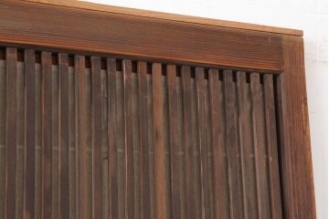 アンティーク建具　和製アンティーク　昭和初期　裏障子付き　上品な和の空間づくりにおすすめな格子戸2枚セット(ガラス帯戸、建具、引き戸)(R-037026)