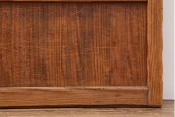 アンティーク建具　和製アンティーク　昭和初期　裏障子付き　上品な和の空間づくりにおすすめな格子戸2枚セット(ガラス帯戸、建具、引き戸)(R-037026)