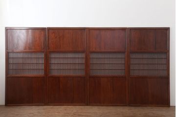 アンティーク建具　上手物　和の風情あふれる格子帯戸4枚セット(板戸、引き戸)(R-037027)