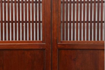 アンティーク建具　上手物　和の風情あふれる格子帯戸4枚セット(板戸、引き戸)(R-037027)