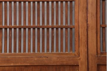 アンティーク建具　上手物　和の風情あふれる格子帯戸4枚セット(板戸、引き戸)(R-037027)