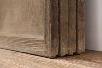 アンティーク建具　レトロ　背の高いガラス戸4枚セット(引き戸)(R-037028)