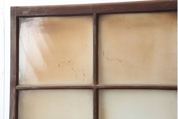 アンティーク建具　レトロ　背の高いガラス戸2枚セット(引き戸)(R-037029)