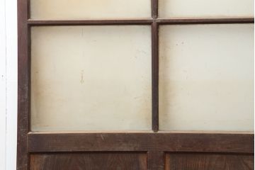 アンティーク建具　レトロ　背の高いガラス戸2枚セット(引き戸)(R-037029)