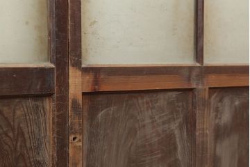 アンティーク建具　レトロ　背の高いガラス戸2枚セット(引き戸)(R-037029)