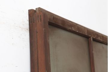 アンティーク建具　レトロ　背の高いガラス戸2枚セット(引き戸)(R-037029)