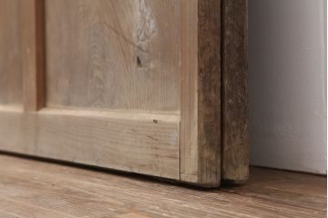 アンティーク建具　レトロ　背の高いガラス戸2枚セット(引き戸)(R-037029)