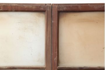 アンティーク建具　レトロ　背の高いガラス戸2枚セット(引き戸)(R-037029)