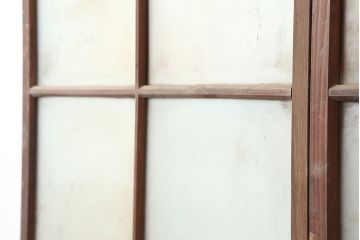 アンティーク建具　レトロ　背の高いガラス戸2枚セット(引き戸)(R-037029)