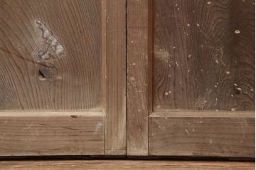 アンティーク建具　レトロ　背の高いガラス戸2枚セット(引き戸)(R-037029)