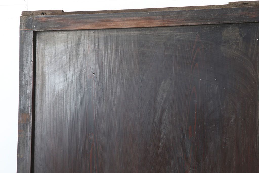 アンティーク建具　木の味わいが魅力的な格子帯戸2枚セット(板戸、引き戸)(R-037032)