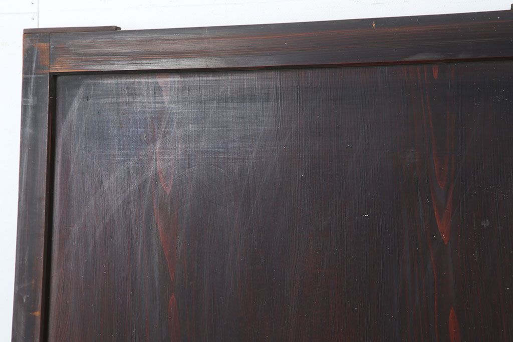 アンティーク建具　木の味わいが魅力的な格子帯戸2枚セット(板戸、引き戸)(R-037032)