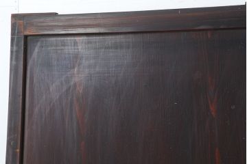 アンティーク建具　木の味わいが魅力的な格子帯戸2枚セット(板戸、引き戸)(R-037032)