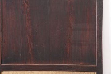 アンティーク建具　木の味わいが魅力的な格子帯戸2枚セット(板戸、引き戸)(R-037032)