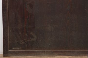 アンティーク建具　木の味わいが魅力的な格子帯戸2枚セット(板戸、引き戸)(R-037032)