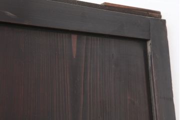 アンティーク建具　木の味わいが魅力的な格子帯戸2枚セット(板戸、引き戸)(R-037032)