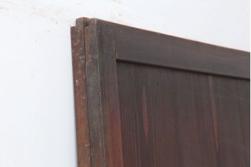 アンティーク建具　明治大正期　裏ガラス入り!和モダンにもおすすめな格子帯戸2枚セット(ガラス帯戸、板戸、引き戸)(R-037033)