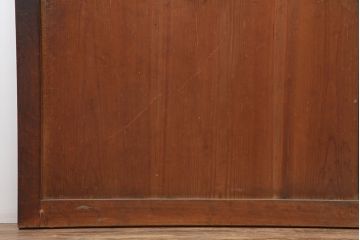 アンティーク建具　明治大正期　裏ガラス入り!和モダンにもおすすめな格子帯戸2枚セット(ガラス帯戸、板戸、引き戸)(R-037033)