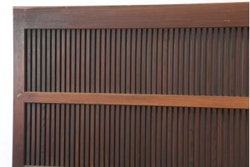 アンティーク建具　和製アンティーク　総ケヤキ材　風格漂う格子蔵戸(玄関戸、引き戸)(R-037039)