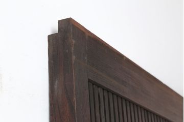 アンティーク建具　和製アンティーク　総ケヤキ材　風格漂う格子蔵戸(玄関戸、引き戸)(R-037039)