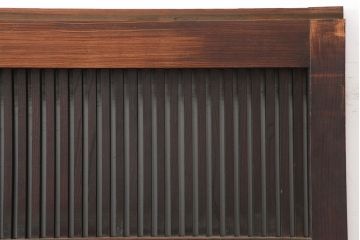 アンティーク建具　和製アンティーク　総ケヤキ材　風格漂う格子蔵戸(玄関戸、引き戸)(R-037039)