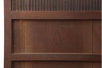 アンティーク建具　和製アンティーク　総ケヤキ材　風格漂う格子蔵戸(玄関戸、引き戸)(R-037039)